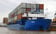 River container ship Tehia loaded with containers in the Bay of Asunción, Paraguay