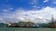 Container ships and gantry cranes at a container terminal in Trinidad and Tobago