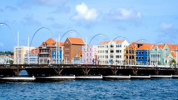 Handelskade and the Queen Emma Bridge, Willemstad, Curaçao